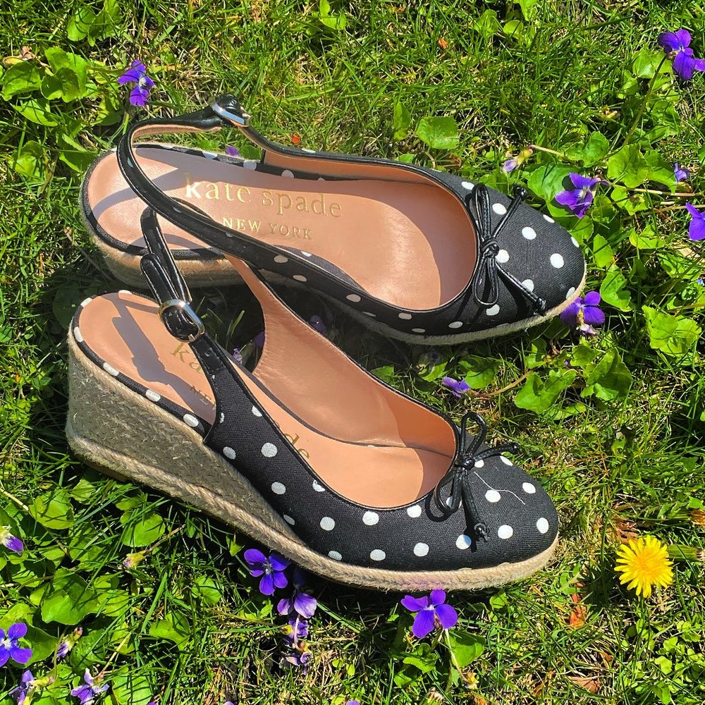 NWT Polka Dot Wedge Sandals Kate Spade Pajama Party Summer Cruise Sandal